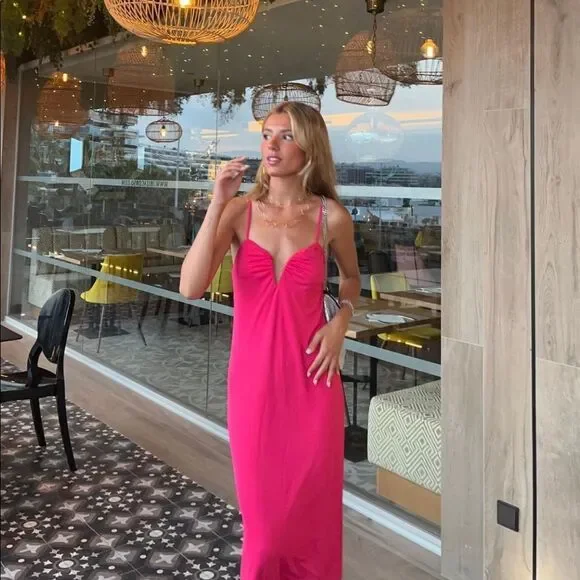 ZARA RUCHED SLIP DRESS - Picture 5 of 8